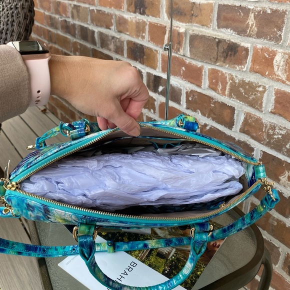 NWT Brahmin Croco Leather Hydro Melbourne Large Duxbury Satchel Purse - Picture 5 of 9